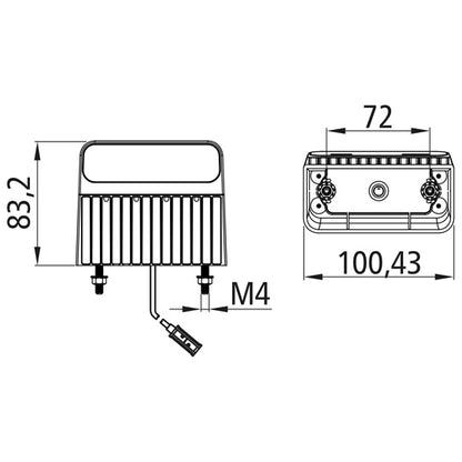Regpoint II LED, 12/24 V, KZL, 2.0 m, P&amp;R, high, OEM