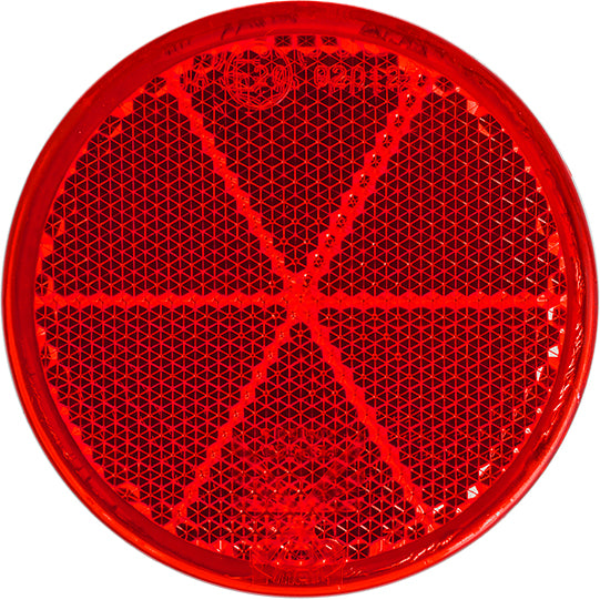 Reflector, round, Ø 60 mm, red, self-adhesive