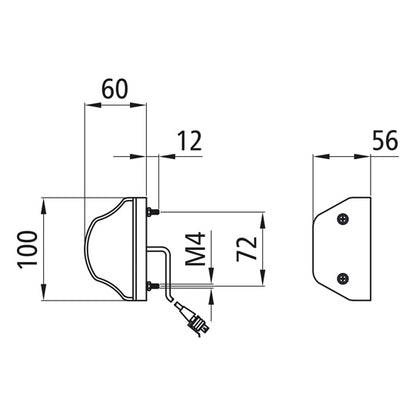 Regpoint LED, 24 V, KZL, 1.2 m, 2-pin AMP socket, OEM