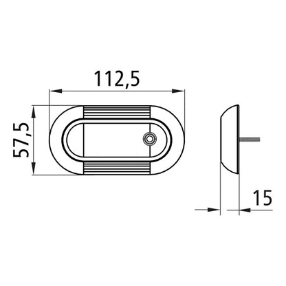 Inpoint III LED, 12/24 V, short, 0.3 m, open end, with switch