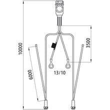 Supply cable, 13-pin plug, 2x5-pin bay. 10000 mm, 2 x DC