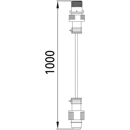 Extension cable, 7-pin ASS, 1000 mm, OEM