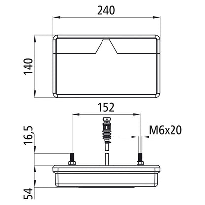 MultiLED II, 12/24 V, R, high, 0.5 m, 5-pin bayonet, w/ RFS