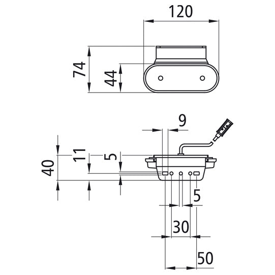Unipoint LED, 24 V, SML, 0.50 m, P&amp;R, 90° angle (Z)