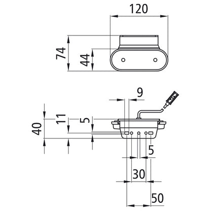 Unipoint LED, 24 V, SML, 0.50 m, P&amp;R, 90° angle (Z)