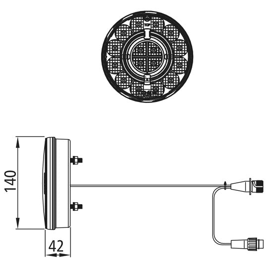 Braspoint 140, 12/24V, 3-function LED light