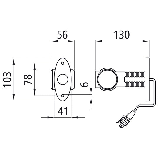 Superpoint III LED, 24 V, L/R, 0.60 m, 2-pin