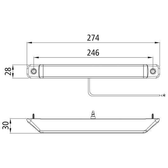 Linepoint II LED, 12/24 V, 0.5 m, open end, rear fog light