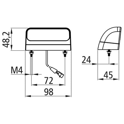 Regpoint II LED, 12/24 V, KZL, 0.5 m, 2-pin Superseal