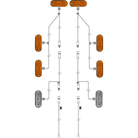Side marker light set 3-pin ASS, Unipoint