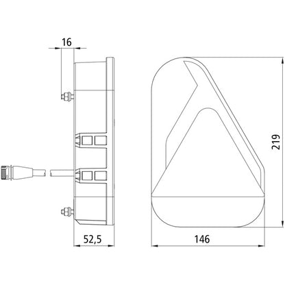 Earpoint LED, 12/24 V, right, 7-pin ASS, with triangle, OEM