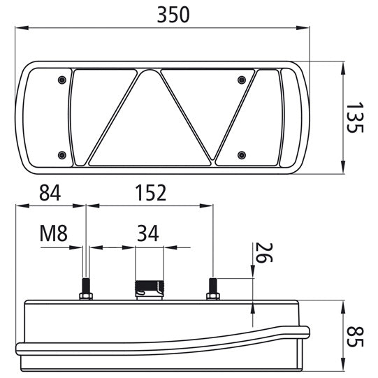 Ecopoint II LED, 24 V, right, with triangle, 7-pin ASS, OEM