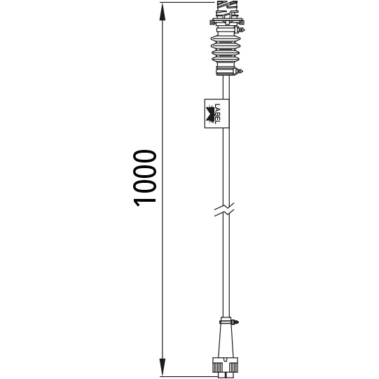 Adapter, 7-pin AMP pin to 5-pin bay. socket, right