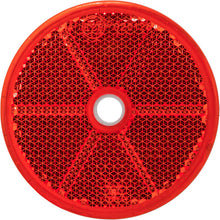 Reflector, round, Ø 60 mm, red, with mounting hole 6 mm