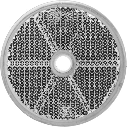 Reflector, round, Ø 60 mm, white, with mounting hole 6 mm
