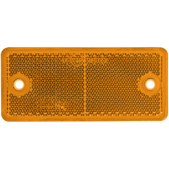 Reflector, angular, 90 x 40 mm, yellow, with mounting holes