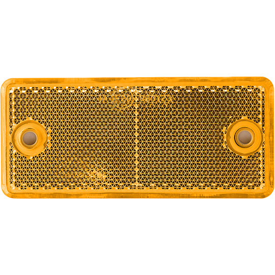 Reflector, angular, 90 x 40 mm, yellow, self-closing, w.holes