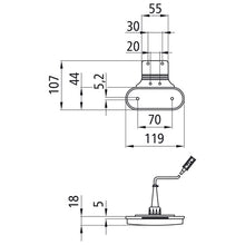 Unipoint LED, 24 V, SML, 0.50 m, P&amp;R, cranked bracket