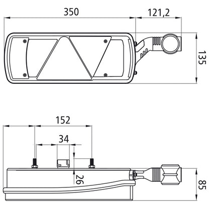 Ecopoint II LED, 24 V, right, 7-pin ASS, with triangle, LED-URA