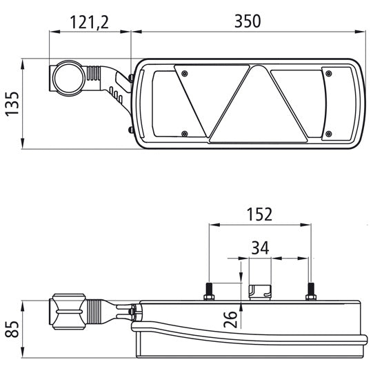 Ecopoint II LED, 24 V, left, 7-pin ASS, with triangle, LED-URA