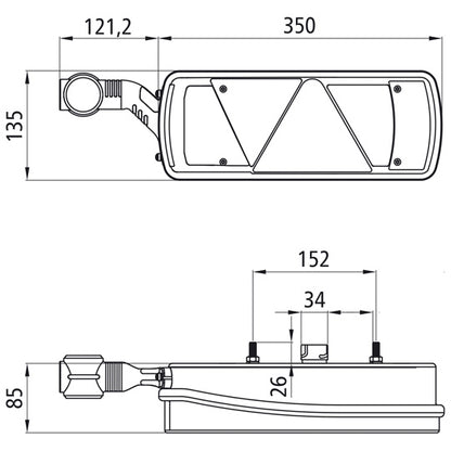 Ecopoint II LED, 24 V, left, 7-pin ASS, with triangle, LED-URA