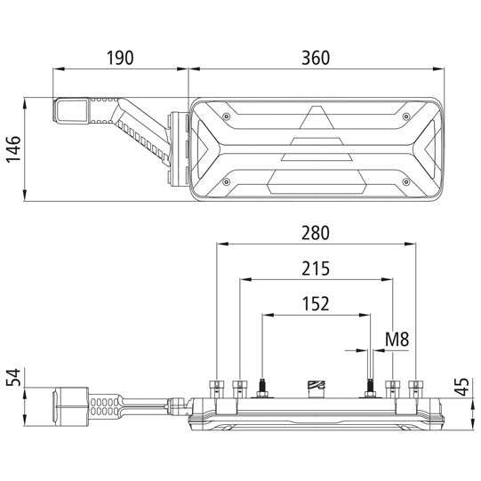 EcoLED II, 12/24V, li,7-pin +4x2-pin Superseal,ISO-Imp.,URA,OEM