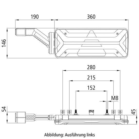 EcoLED II, 12/24V, re,7-pin +4x2-pin Superseal,ISO-Imp.,URA,OEM