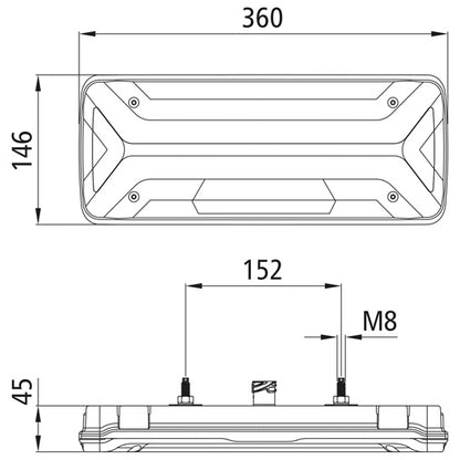 EcoLED II Truck, 12/24V, right, 7-pin AMP, with ISO pulse, OEM