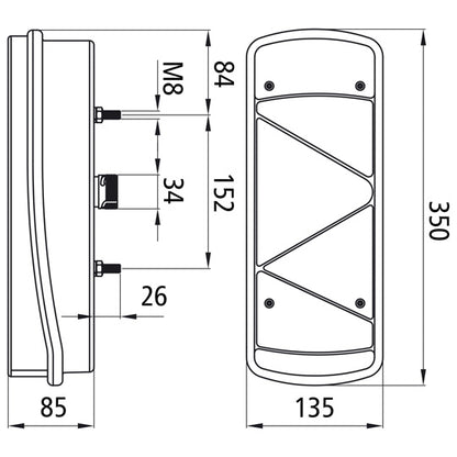 Ecopoint II LED, 24 V, right, o. triangle, f. vert. mounting