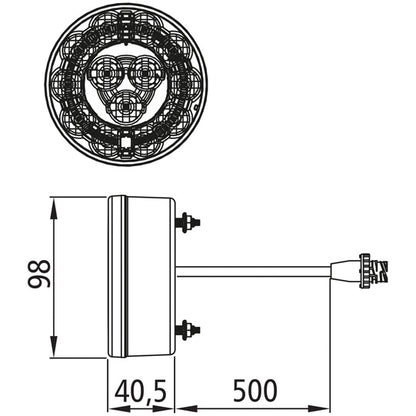 Braspoint 98 LED, 12/24 V, 3-function, 4-pin AMP