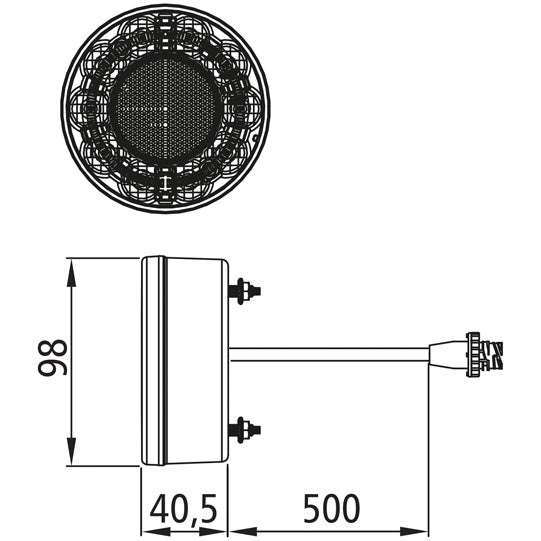 Braspoint 98 LED, 12/24 V, 3-function, 4-pin AMP