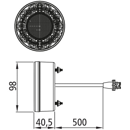 Braspoint 98 LED, 12/24 V, 3-function, 4-pin AMP
