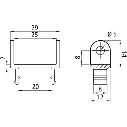 Tubepoint mounting kit, profile attachment