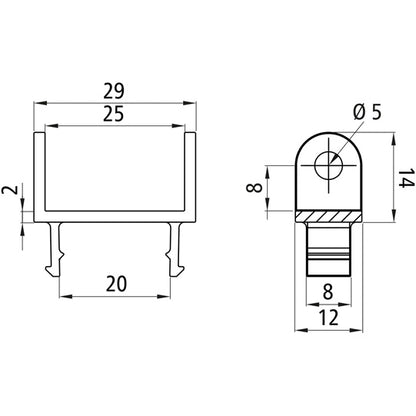 Tubepoint mounting kit, profile attachment
