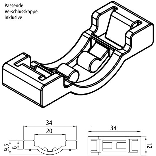 Tubepoint mounting kit, flat mounting