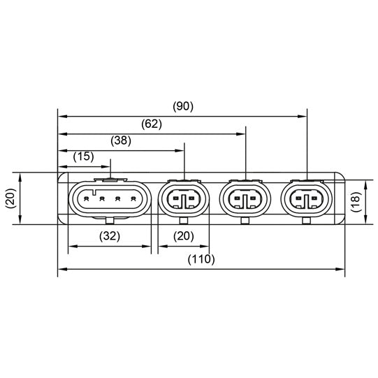 SmartLink adapter, 2x7-pin HDSCS to 3x2-pin AMP+1x4-pin AMP