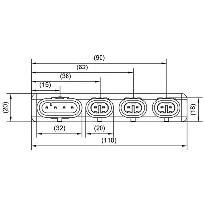 SmartLink adapter, 2x7-pin HDSCS to 3x2-pin AMP+1x4-pin AMP