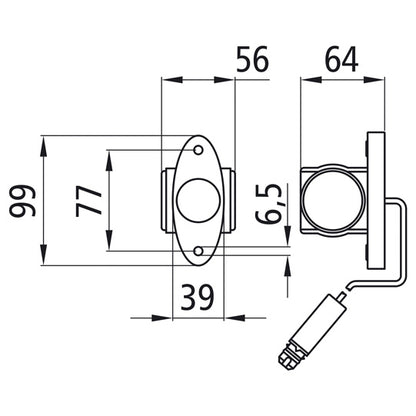 Superpoint III LED, 24 V, li/re, 0.25m, 3-pin