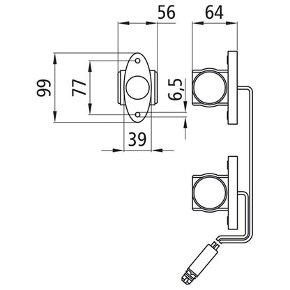 Superpoint III LED set, 24 V, li/re, 0.30m, 3-pin
