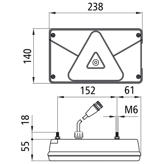 Multipoint V LED, 24 V, left, cable 0.90 m, 7-pin ASS, o. KZL