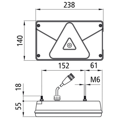 Multipoint V LED, 24 V, left, cable 0.90 m, 7-pin ASS, o. KZL