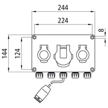 15-pin socket, 2 x 7-pin socket, LP 20