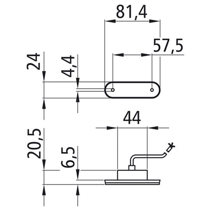 Posipoint II LED, 12/24 V, red, 3.50 m, open end