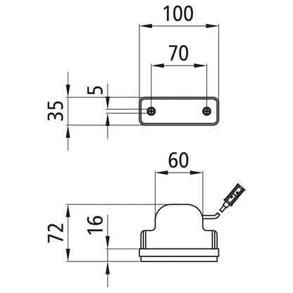 Flatpoint I LED, 24 V, SML, 0.50 m, P&amp;R, recessed version
