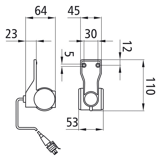 Superpoint III LED, 24 V, R, 0.25 m, 2-pin Superseal