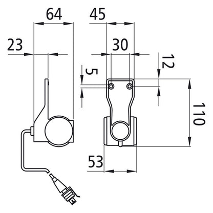 Superpoint III LED, 24 V, R, 0.25 m, 2-pin Superseal