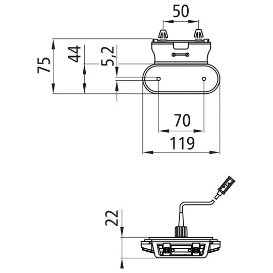 Unipoint LED, 24V, SML, 2.00m, P&R, 90°angle(Z)