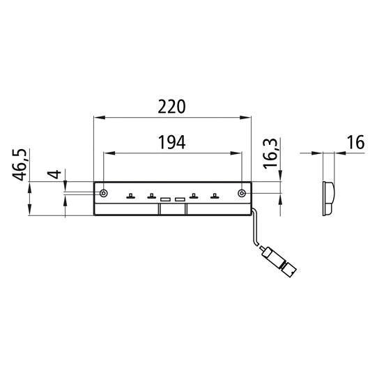 Interior light LED, 24 V, cable 1.5 m, 3-pin ASS