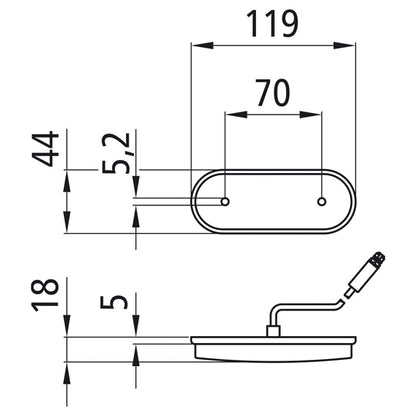 Unipoint LED, 24 V, SML, 0.50 m, 3-pin ASS, overmolded