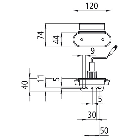 Unipoint LED, 24 V, SML, 1.50 m, 3-pin ASS, 90° angle (Z)